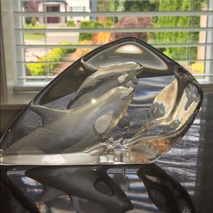 Crystal Killer Whales Sculpture Authentic!